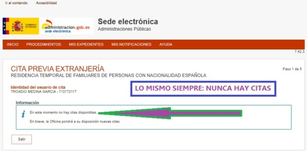 No hay citas disponibles