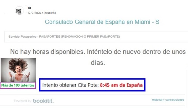 Número de veces solicitando cita ppte